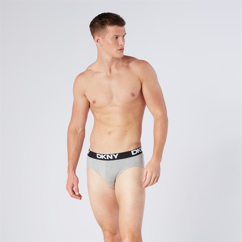 DKNY Mens Kelso Three Pack Briefs Black/Grey Marl/White