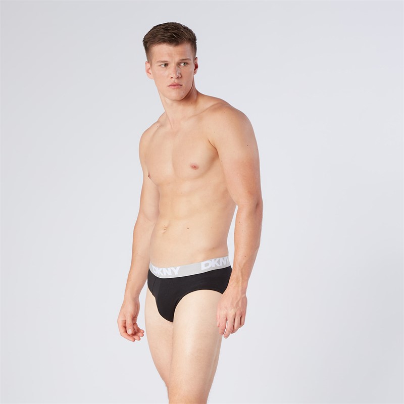 DKNY Mens Kelso Three Pack Briefs Black/Grey Marl/White