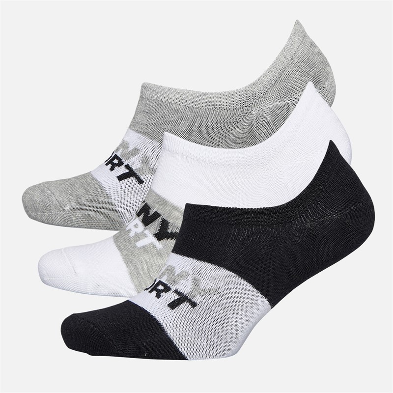 DKNY Womens Aurelia Three Pack Trainer Socks Black/White/Grey