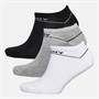 DKNY Womens Olivia Three Pack Trainer Socks Black/White/Grey