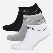 DKNY Womens Olivia Three Pack Trainer Socks Black/White/Grey
