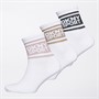 DKNY Womens Margot Three Pack Crew Socks White