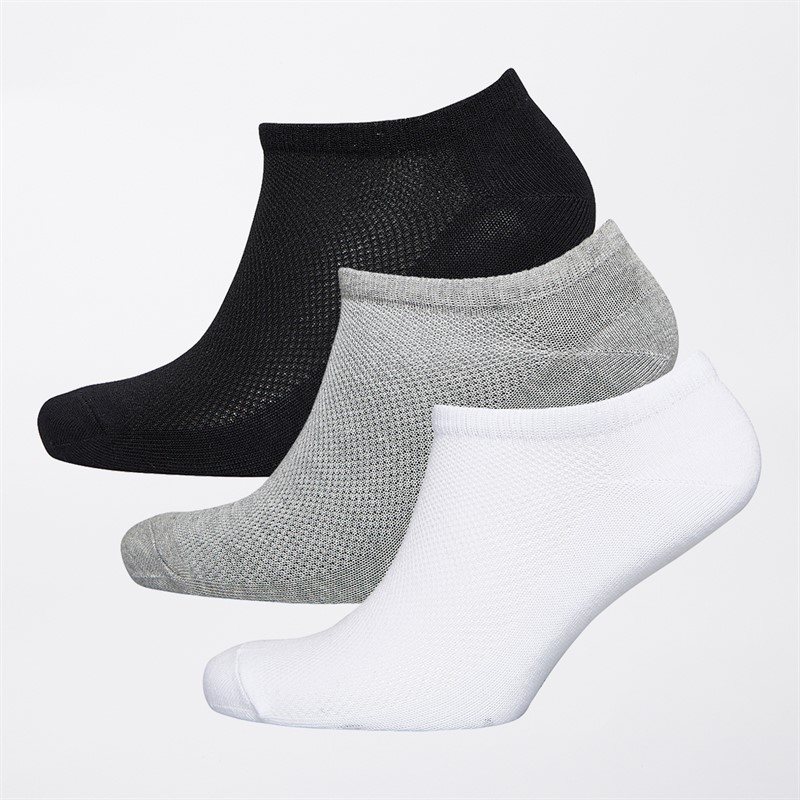 DKNY Womens Layla Three Pack Trainer Socks Black/Grey/White
