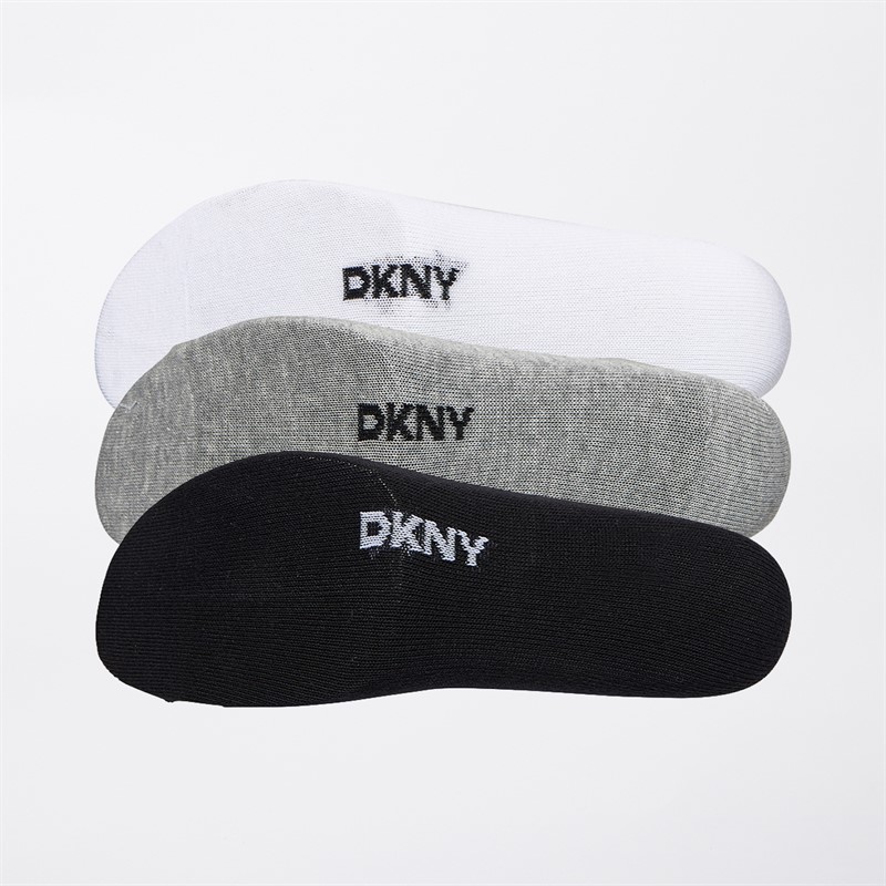 DKNY Womens Layla Three Pack Trainer Socks Black/Grey/White