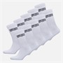 DKNY Mens Radde Ten Pack Crew Socks White
