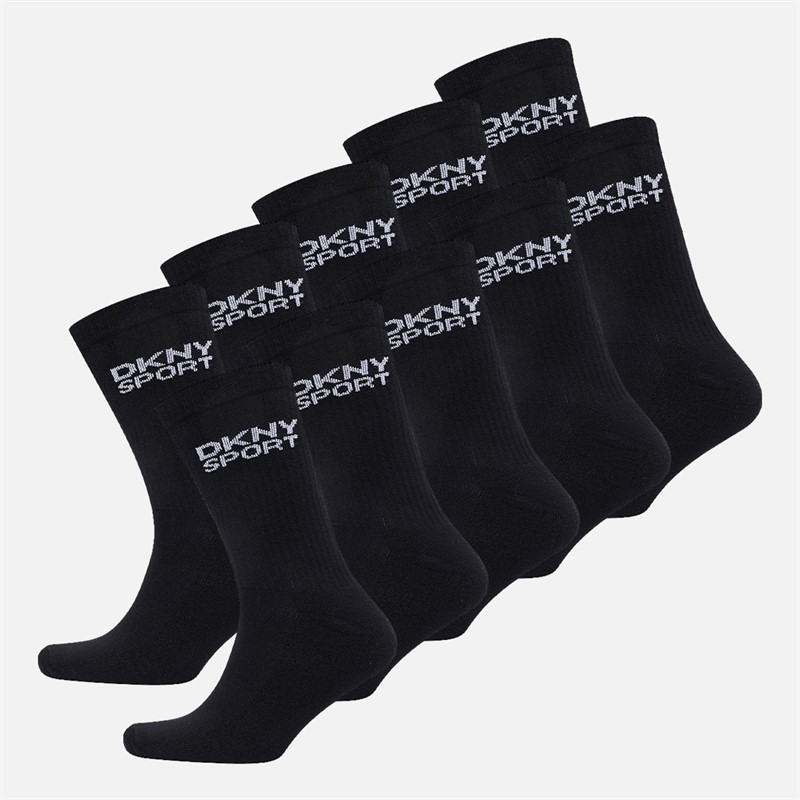 DKNY Mens Radde Ten Pack Crew Socks White