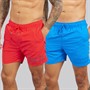 DKNY Mens Two Pack Kos Swim Shorts Red/Blue Print