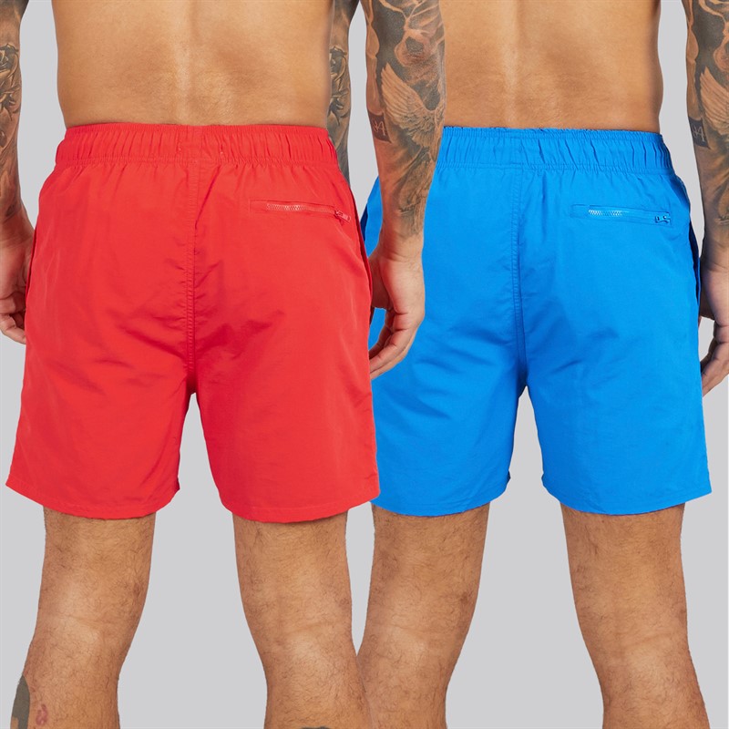 DKNY Mens Two Pack Kos Swim Shorts Red/Blue Print