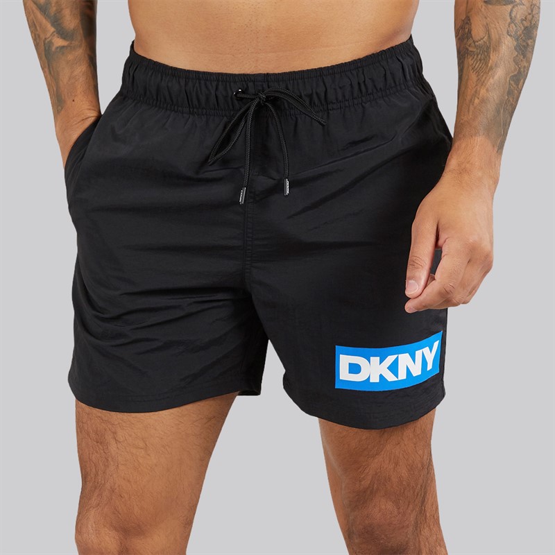 DKNY Mens Two Pack Kos Swim Shorts Black/Olive