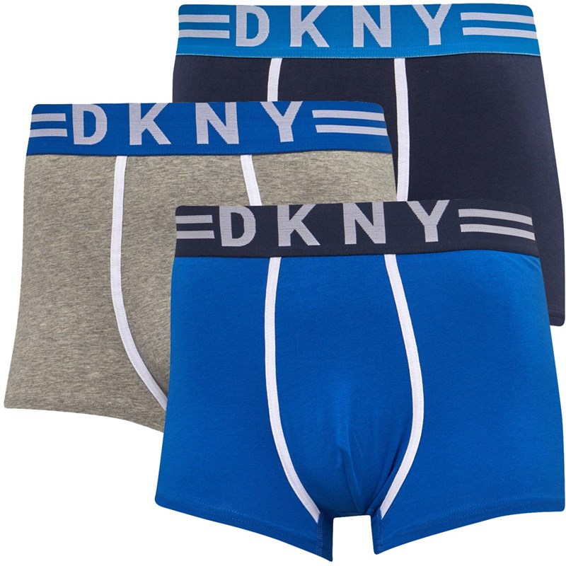 Buy DKNY Mens Washington Three Pack Boxers Navy/Grey Marl/Lapis Blue