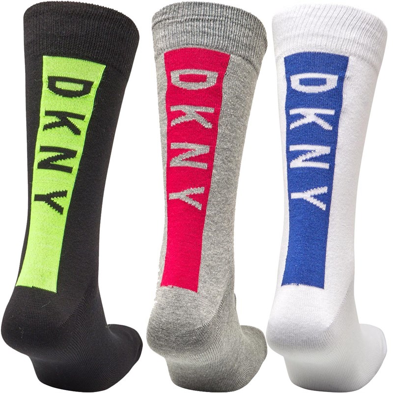DKNY Men's 6 Pack Low Cut Socks, Grey/Blue, 10-13