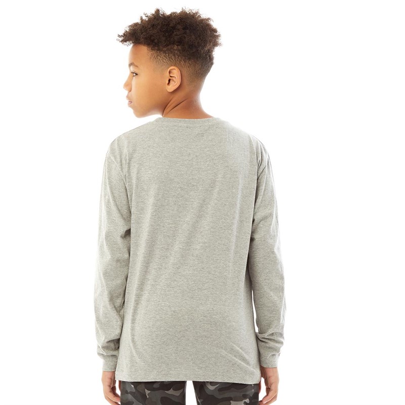 Kangaroo Poo Junior Long Sleeve Top Grey Marl