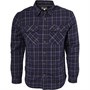 Kangaroo Poo Mens Yarn Dyed Checked Overshirt Blue