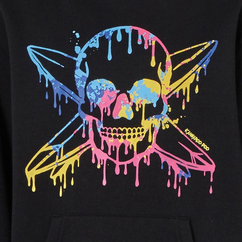 Kangaroo Poo Jungen Multi Drip Skull Kapuzenpullover Schwarz