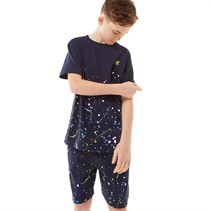 Kangaroo Poo Kids Paint Splatter T-Shirt And Shorts Set Navy/Multi