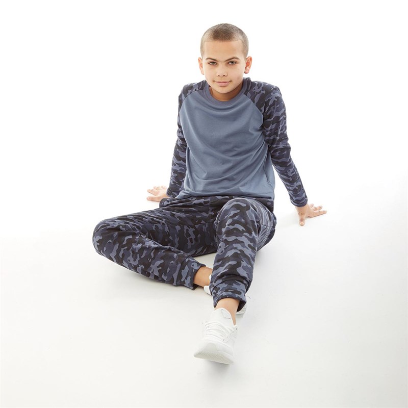 Kangaroo Poo Camo Print Joggers Navy Camo