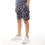 Kangaroo Poo Short en Jersey Camo Print Garçon Bleu Marine