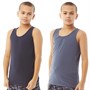 Kangaroo Poo Junior Two Pack Vests Navy/Indigo