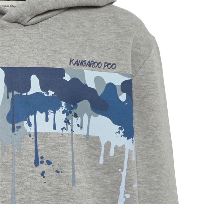 Kangaroo Poo Boys Drip Camo Hoodie Grey Marl