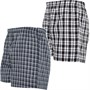 Kangaroo Poo Mens Two Pack Woven Boxers Shorts Black