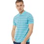 Kangaroo Poo Mens Striped Polo Shirt Turquoise
