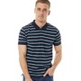 Kangaroo Poo Mens Striped Polo Shirt Navy
