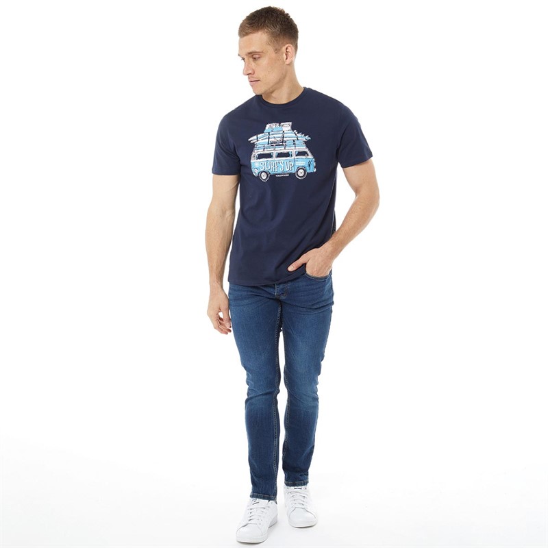 Kangaroo Poo Herre VW Beach Ready Camper 4 T-shirts Marineblå