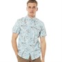 Kangaroo Poo Mens Fern Print Short Sleeve Shirt Blue