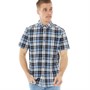 Kangaroo Poo Mens Checked Short Sleeve Shirt Navy/White
