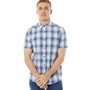 Kangaroo Poo Mens Checked Short Sleeve Shirt Navy/Ecru