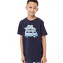 Kangaroo Poo Kids VW Beach Ready Camper 4 T-Shirt Navy