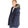 Kangaroo Poo Boys Faux Fur Trim Hood Puffer Jacket Dark Navy