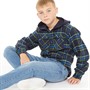 Kangaroo Poo Boys Hooded Yarn Dyed Checked Flannel Long Sleeve Shirt Navy Check