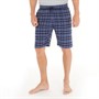 Kangaroo Poo Mens Woven Check Pyjama Shorts Mid Navy/Blue