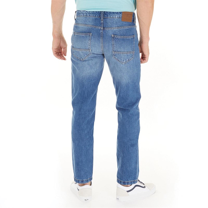 Kangaroo Poo Mens Straight Fit Denim Jeans Light Wash