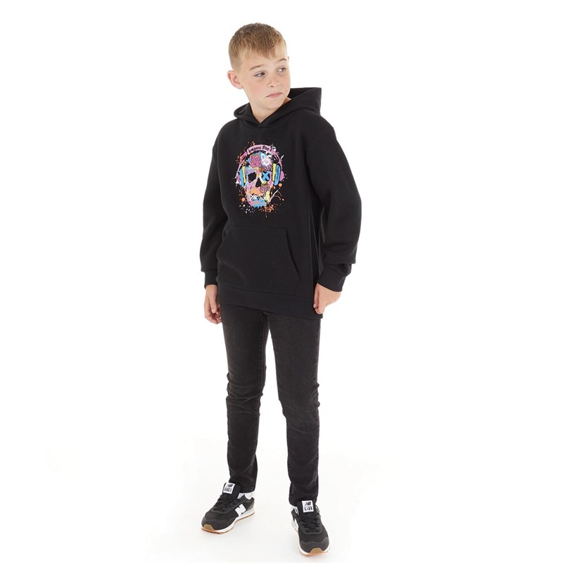Kangaroo Poo Boys Skull Hoodie Black