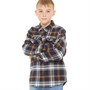 Kangaroo Poo Boys Checked Flannel Long Sleeve Shirt Navy