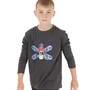 Kangaroo Poo Boys Long Sleeve Top Charcoal Marl