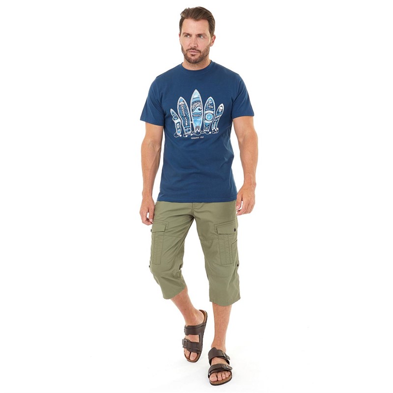 Kangaroo Poo Mens Surfboard T-Shirt Dark Denim