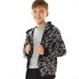 Kangaroo Poo Boys Camo Sherpa Zip Through Hoodie Black Camo
