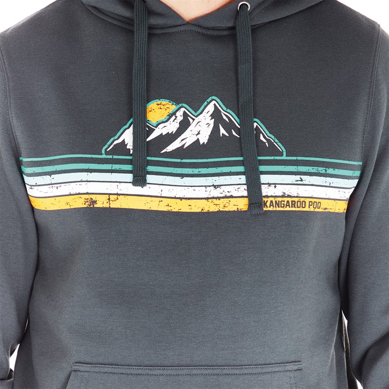 Kangaroo Poo Sweats à Capuche Mountain Homme Gris Bleu