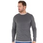 Kangaroo Poo Mens Layer Crew Neck Long Sleeve Top Irongate/White
