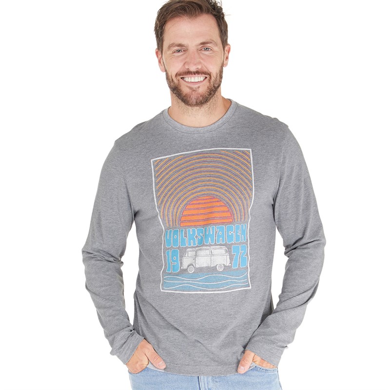 Buy Kangaroo Poo Mens VW Long Sleeve Top Grey Marl