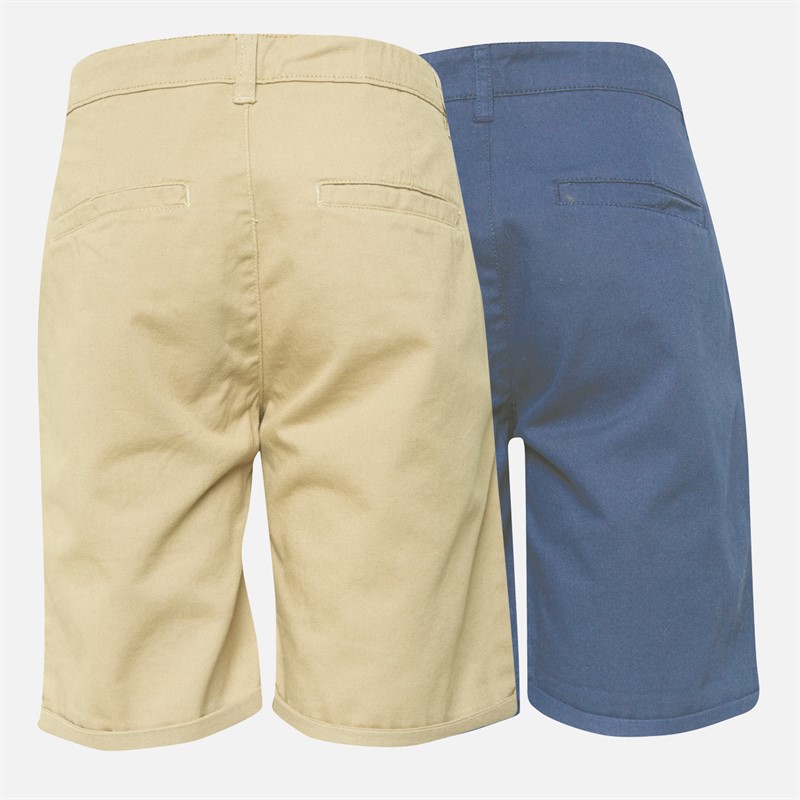 Kangaroo Poo Boys Two Pack Chino Shorts Stone/Navy