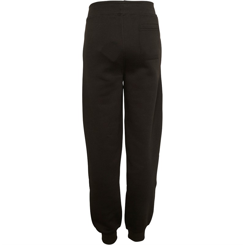 Kangaroo Poo Boys Slim Fit Cuffed Fleece Jog Pants Black