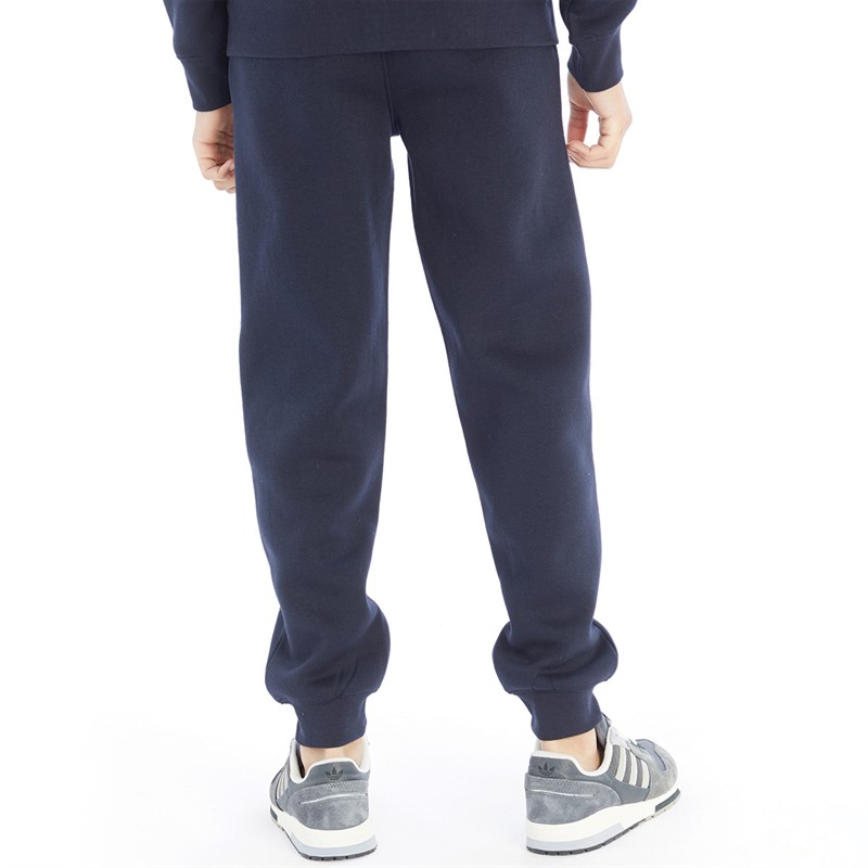 Kangaroo Poo Boys Slim Fit Cuffed Fleece Jog Pants Navy