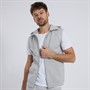 Kangaroo Poo Mens Sleeveless Zip Through Hoodie Grey Marl