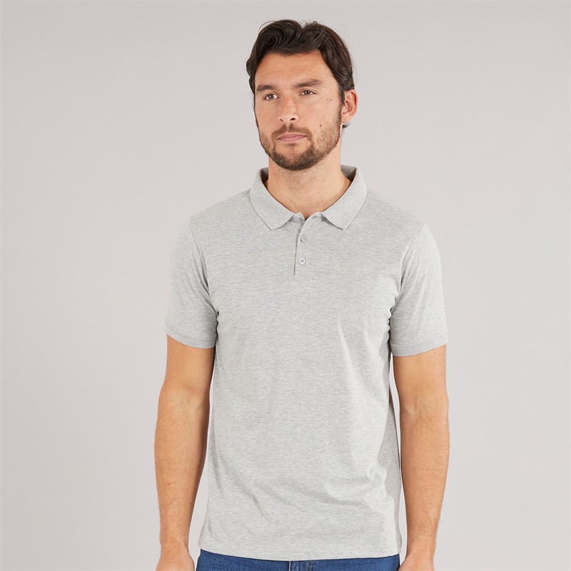 Kangaroo Poo Mens Three Pack Jersey Polo Shirts Black/Indigo/Grey Marl