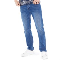 Kangaroo Poo Mens Stretch Straight Fit Jeans Stone Wash