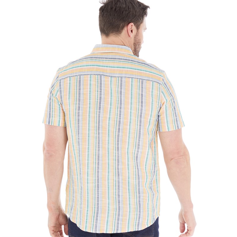 Kangaroo Poo Mens Striped Short Sleeve Shirt Multi Stripe